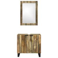 Badkamermeubelset met plank 2 pcs Bruin 62 x 33 x 58 cm - thumbnail