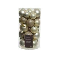 Decoris kerstballen set Plastic 30st Parel 4-5-6cm - thumbnail