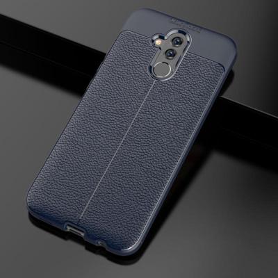 Litchi textuur TPU schokbestendig geval voor Huawei mate 20 Lite (marineblauw)