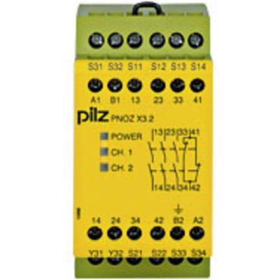 PILZ PNOZ X3.2 230VAC 24VDC 3n/o 1n/c 1so Veiligheidsschakelapparaat Voedingsspanning (num): 230 V/AC 3x NO, 1x NC (b x h x d) 45 x 87 x 121 mm 1 stuk(s)