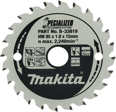 Makita Accessoires cirkelzaagblad laminaat | specialized 85x15x1,0 24t 7g - b-33819 b-33819