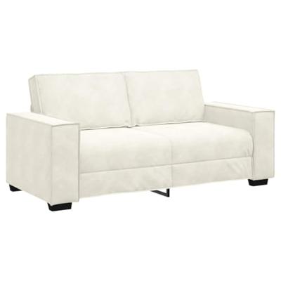 Tweezitsbank 140 cm fluweel crmekleurig - thumbnail