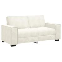 Tweezitsbank 140 cm fluweel crèmekleurig - thumbnail