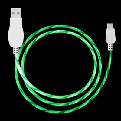 LED stromend licht 1M USB A naar type-C Data Sync Charge Cable voor Galaxy Huawei Xiaomi LG HTC en andere smartphones (groen)