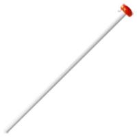 Vlaggenstok 200cm - wit - met oranje knop - thumbnail