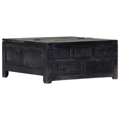 VidaXL Salontafel 65x65x30 cm massief mangohout zwart