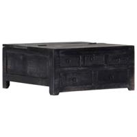 VidaXL Salontafel 65x65x30 cm massief mangohout zwart - thumbnail