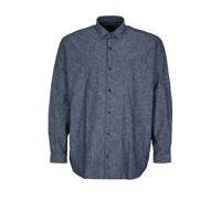 s.Oliver regular fit overhemd met all over print blauw - thumbnail