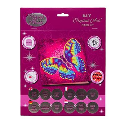 Crystal Art Kaart Vlinder 18x18 cm