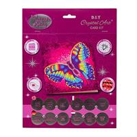 Crystal Art Kaart Vlinder 18x18 cm - thumbnail