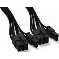 BeQuiet Computer, Stroom Kabel [2x ATX-stekker 8-polig (6+2) - 1x 12 PIN-stekker (netvoeding)] 0.60 m Zwart - thumbnail