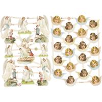 Creativ Company Vintage plaatjes, nostalgische engelen, vel 16,5x23,5 cm, 2 vel/ 1 doos - thumbnail