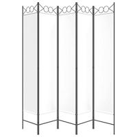 Kamerscherm met 5 panelen 200x200 cm stof wit - thumbnail