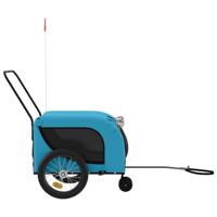 Hondenfietstrailer oxford stof en ijzer blauw en zwart - thumbnail