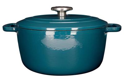 Braadpan met deksel - COSY & TRENDY - FONTESTIC - Geëmailleerd gietijzer - Ø24 cm - 4,6 L - Geschikt voor alle kookplaten inclusief inductie - Blauw