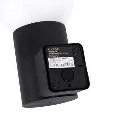 QAZQA Buiten wandlamp zwart met opaal glas met bewegingssensor - Huma QAZQA Buiten wandlamp zwart met opaal glas met bewegingssensor - Huma
