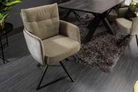 Draaistoel BIG GEORGE Groen fluweel getextureerde stof fauteuil lente kern - 40169 - thumbnail