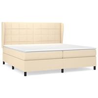 Boxspring met matras stof crèmekleurig 200x200 cm - thumbnail
