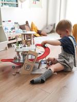 Essentiële houten speelgoed brandweerwagen meerkleurig - thumbnail