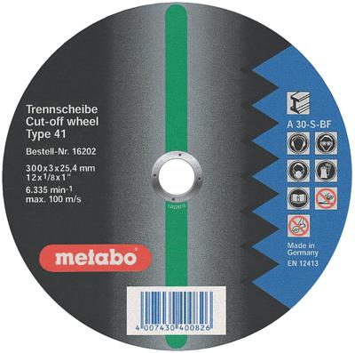 Metabo 616202000 Doorslijpschijf recht 300 mm 10 stuk(s) Metaal