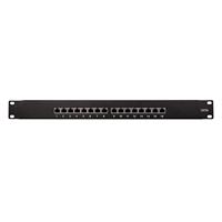 LogiLink NP0076 16 poorten Patchpaneel 483 mm (19) CAT 6A 1 HE Zwart - thumbnail