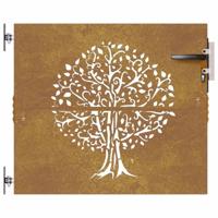 Poort 85x75 cm boomontwerp cortenstaal - thumbnail