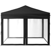 Partytent inklapbaar met zijwanden 3x3 m zwart - thumbnail