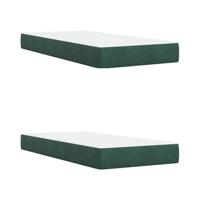 Boxspring met matras fluweel donkergroen 200x200 cm - thumbnail