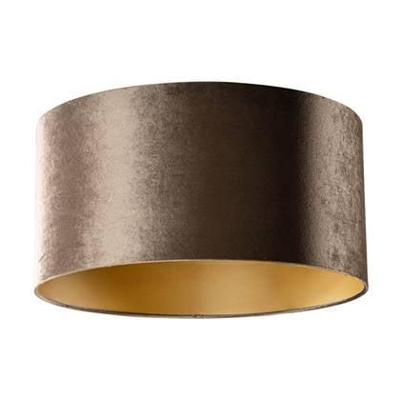 QAZQA Velours lampenkap bruin met gouden binnenkant 50|50|25