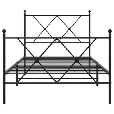 Bedframe met hoofd- en voeteneinde metaal zwart 90x190 cm - thumbnail