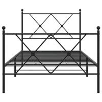 Bedframe met hoofd- en voeteneinde metaal zwart 90x190 cm - thumbnail