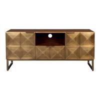Dutchbone TV-meubel 'Volan' mangohout 135cm, kleur goud - thumbnail
