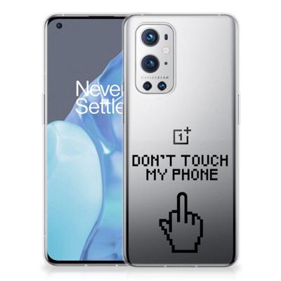 OnePlus 9 Pro Silicone-hoesje Finger Don't Touch My Phone OnePlus 9 Pro Silicone-hoesje Finger Don't Touch My Phone