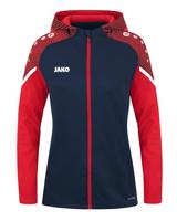 JAKO 6822D Jas Met Kap Performance Dames - Marine/Rood - 44 - thumbnail