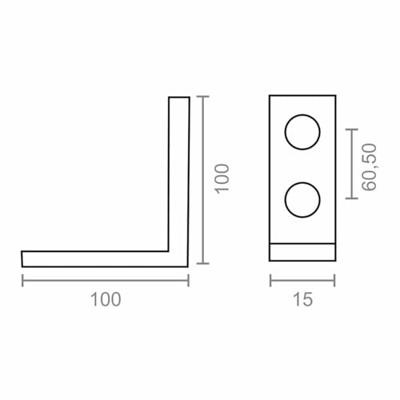 Hoeksteun EDM 86087 an02 Staal 100 x 100 x 15 mm 4 Stuks