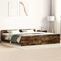 Bedframe met hoofd- en voeteneinde gerookt eiken 160x200 cm - thumbnail