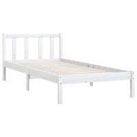 Bedframe massief grenenhout wit 100x200 cm - thumbnail