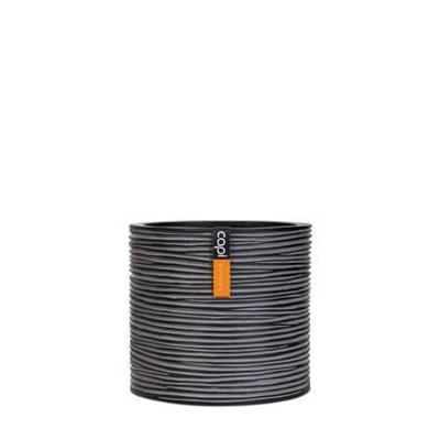 Vaas cylinder I rib 12x12x11 zwart Capi Europe - Capi europe Vaas cylinder I rib 12x12x11 zwart Capi Europe - Capi europe