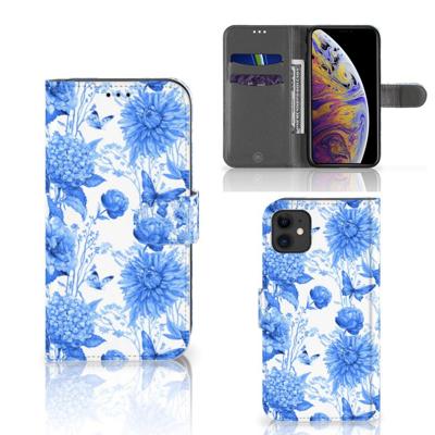 Hoesje voor Apple iPhone 11 Flowers Blue Hoesje voor Apple iPhone 11 Flowers Blue