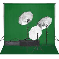 Fotostudioset met verlichtingsset en achtergrond - thumbnail