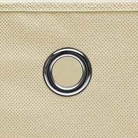 Opbergboxen met deksel 4 st 32x32x32 cm stof crmekleurig - thumbnail