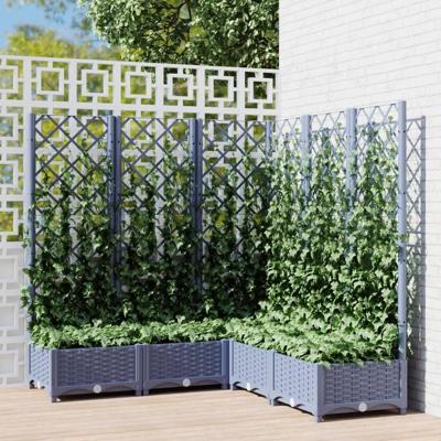 Plantenbak met latwerk 120x120x121,5 cm polypropeen donkergrijs Plantenbak met latwerk 120x120x121,5 cm polypropeen donkergrijs