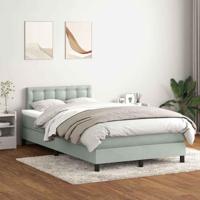 Boxspring met matras fluweel lichtgrijs 120x220 cm - thumbnail