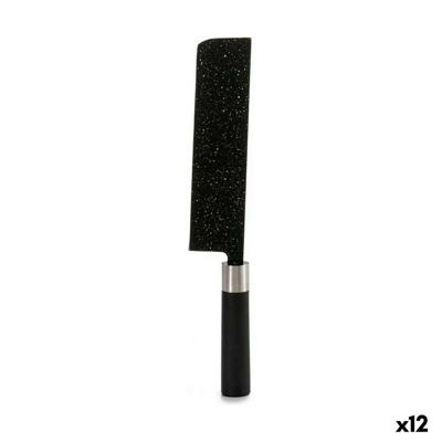 Groot kookmes Kinvara Zwart Roestvrij staal Plastic 5,3 x 33 x 2,3 cm 33 x 2,3 x 5,3 cm Marmer (12 Stuks)