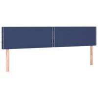 Boxspring met matras stof blauw 200x200 cm - thumbnail