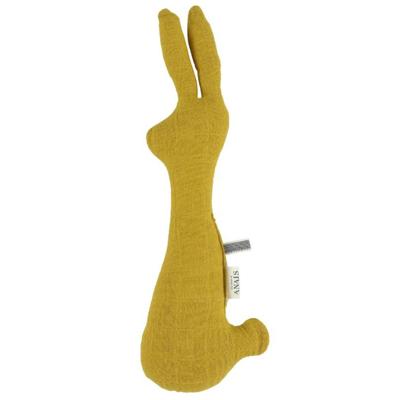 Trixie rammelaar konijn Bliss Mustard 26 x 9 cm katoen geel