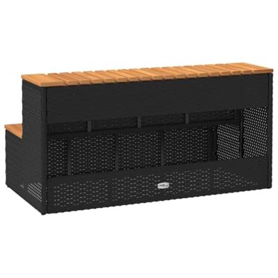 VidaXL Hottub-opstap 100x50x50,5 cm poly rattan&massief acaciahout