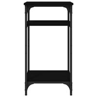 Bijzettafel 40x30x75 cm bewerkt hout zwart - thumbnail