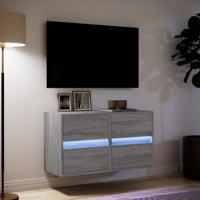 Tv-wandmeubels met LED 2 st 41x31x45 cm grijs sonoma eikenkleur - thumbnail