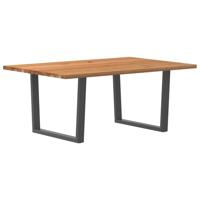 Eettafel met natuurlijke rand 180x120x74 cm massief eikenhout - thumbnail